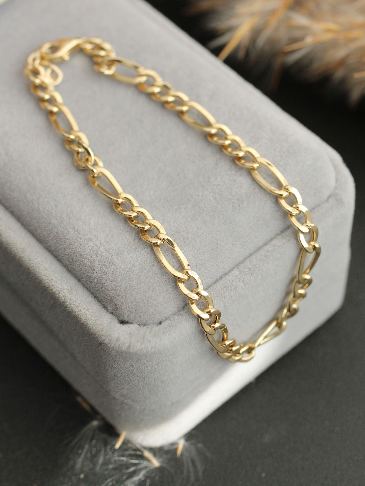 Figaro 585er Gold Chain Armband