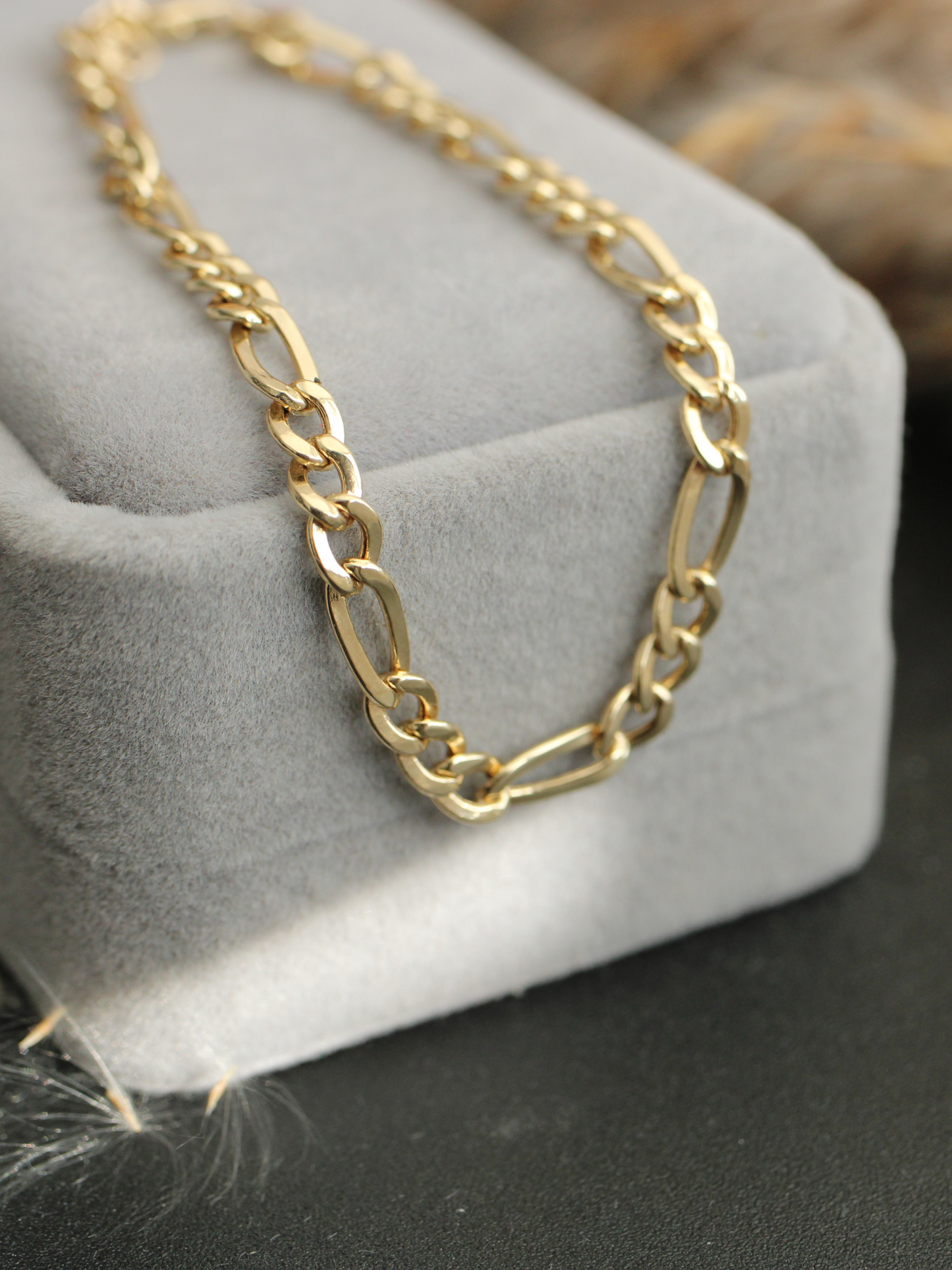 Figaro 585er Gold Chain Armband