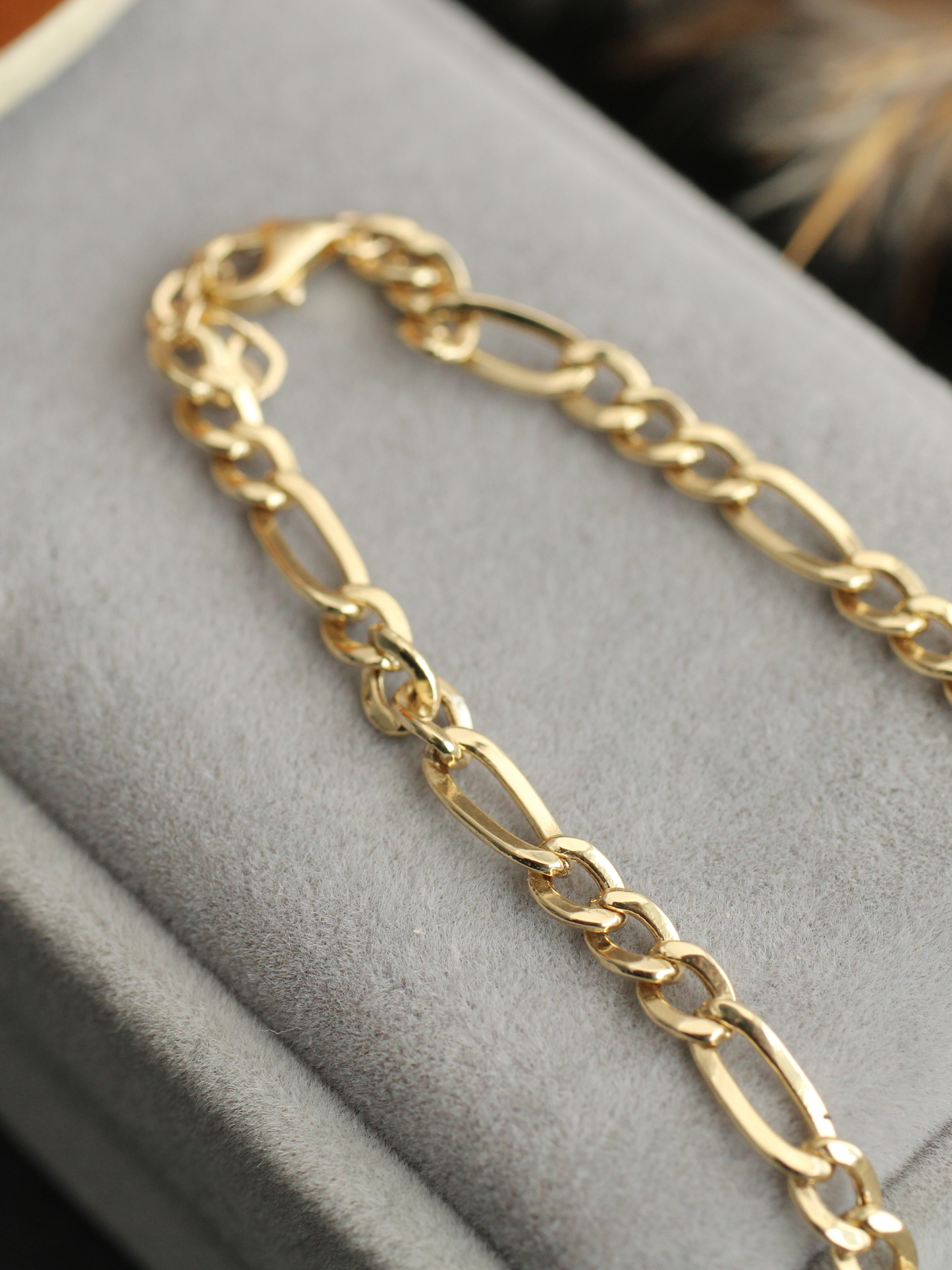 Figaro 585er Gold Chain Armband
