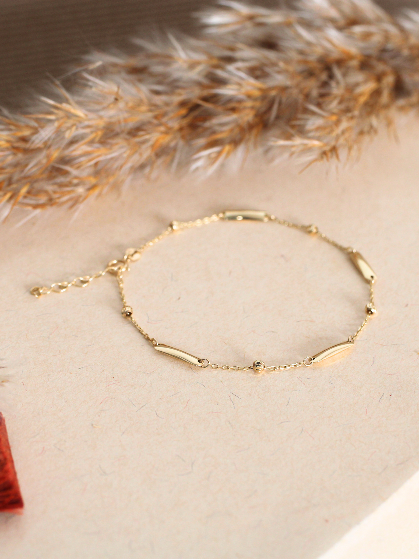 Pera 585er Gold Armband  mit Kugel- und Stabdetails