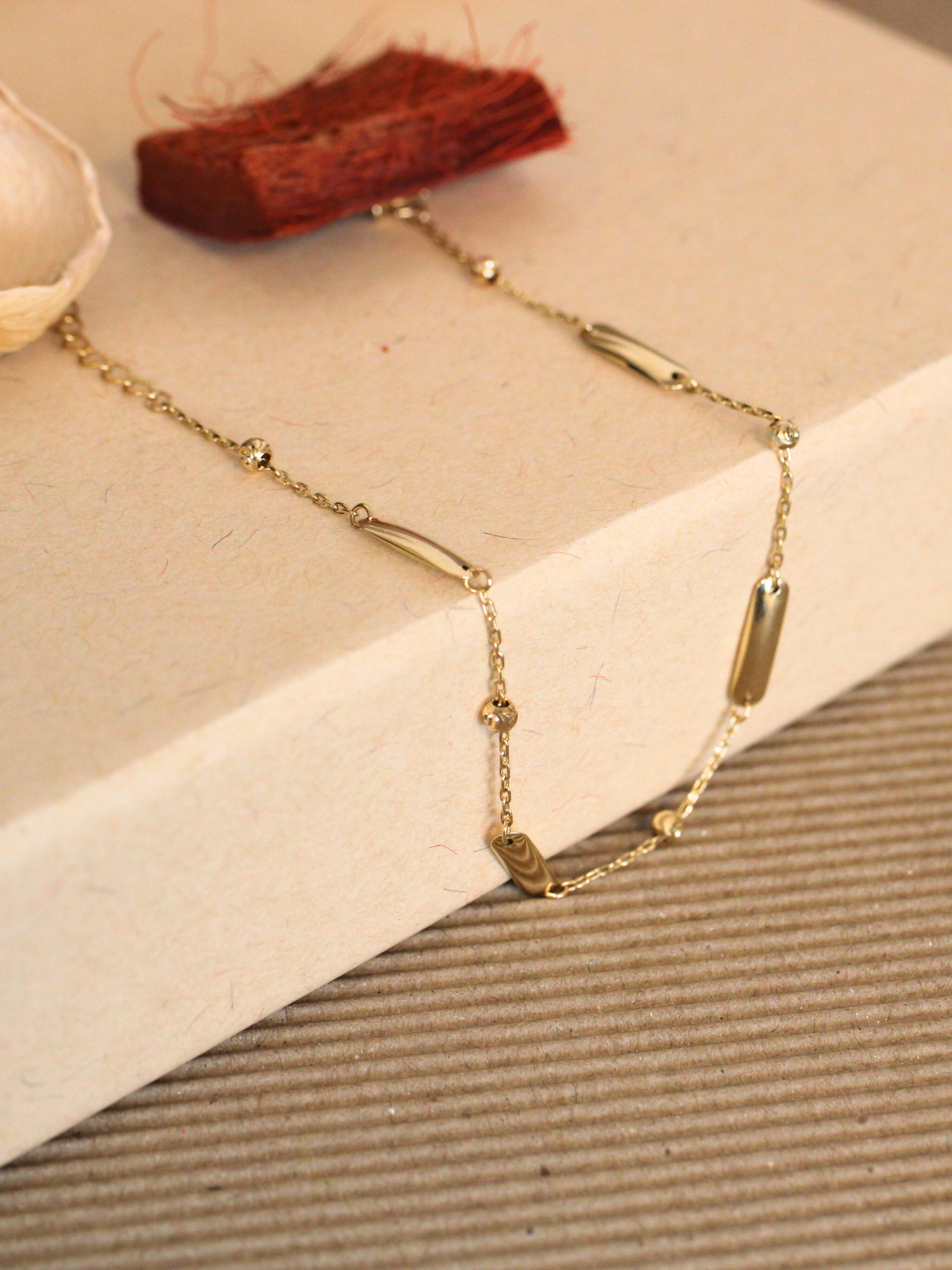 Pera 585er Gold Armband  mit Kugel- und Stabdetails