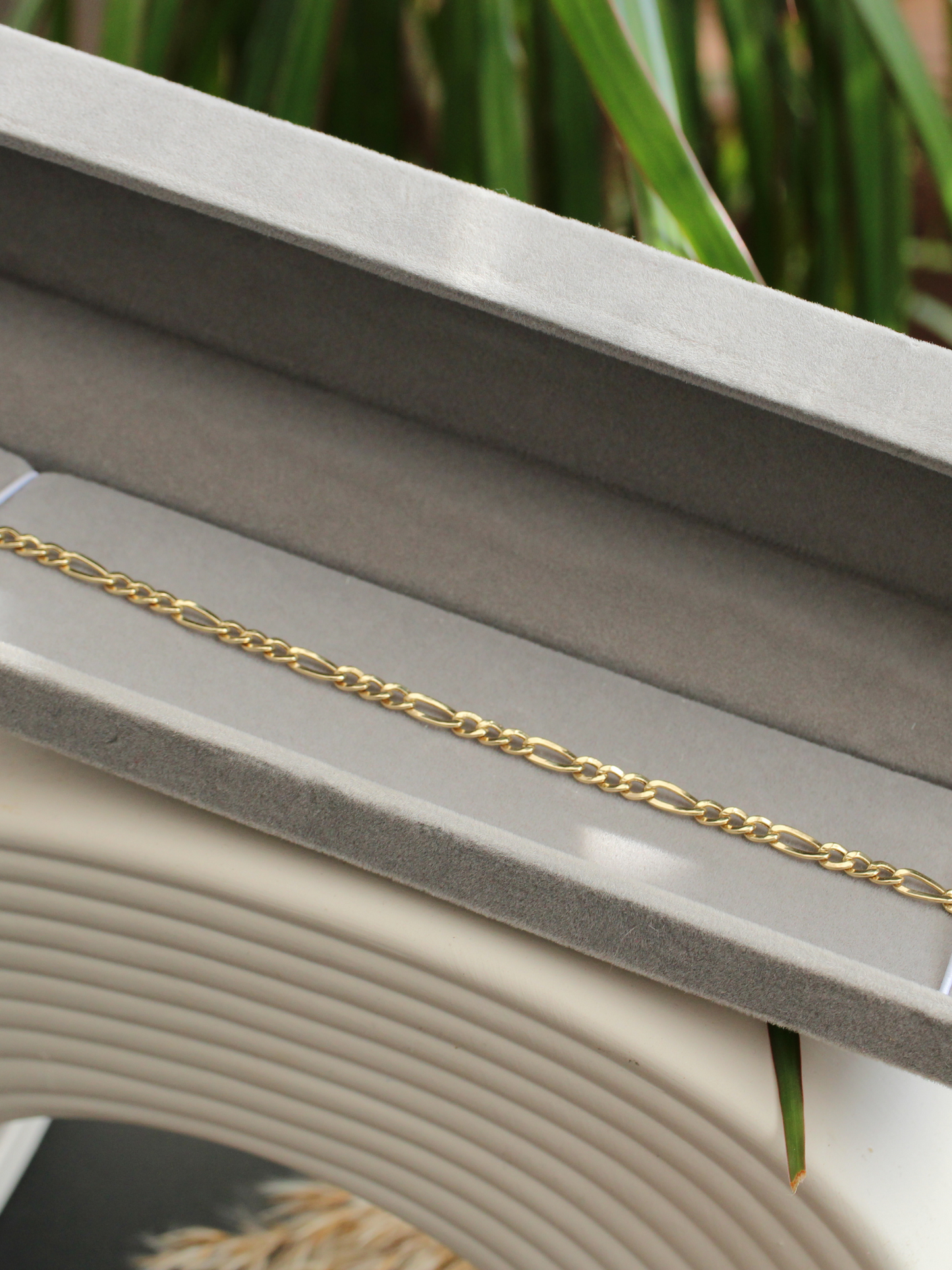 Figaro 585er Gold Chain Armband