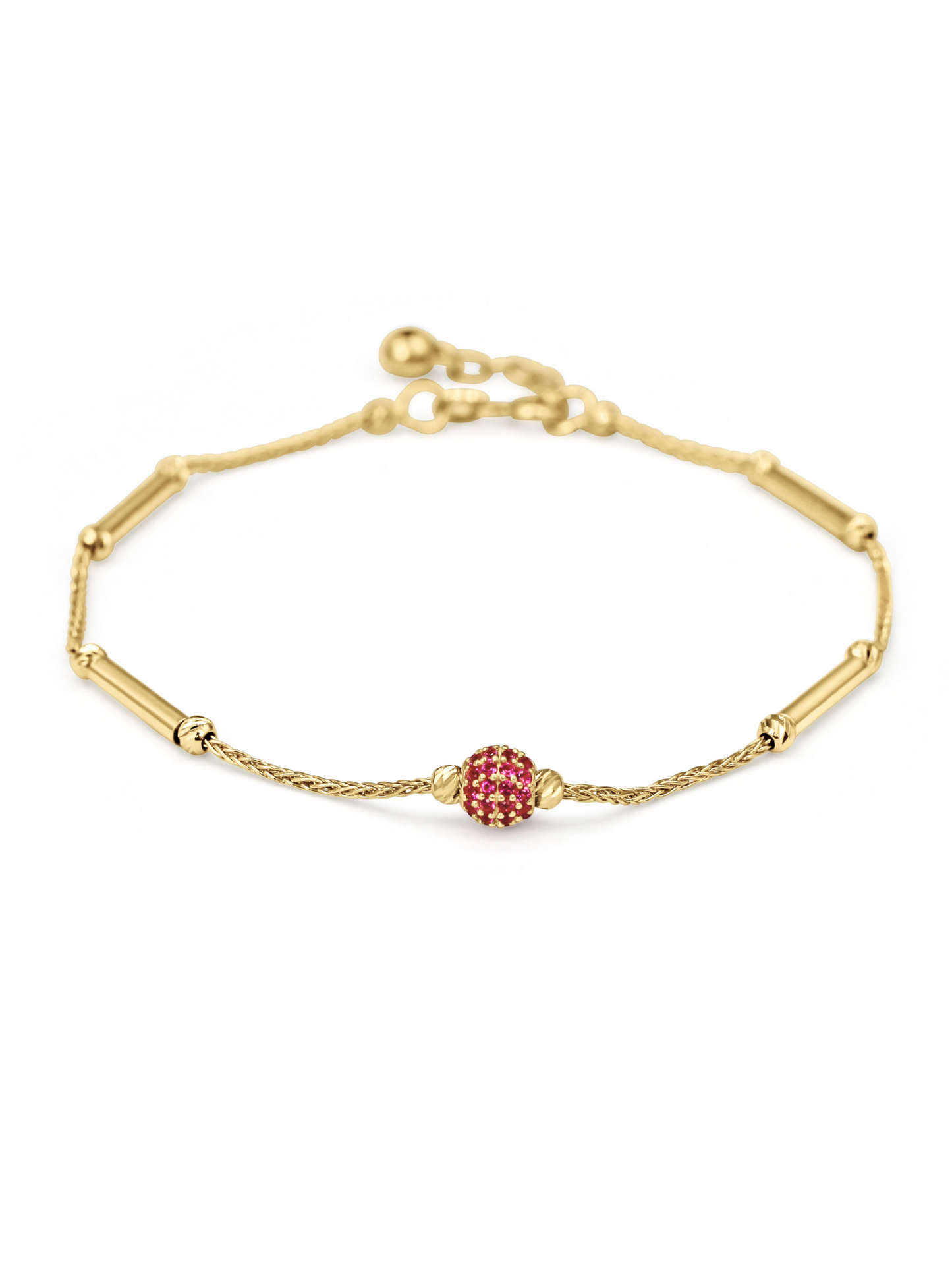 Vera 585er Gold Armband mit rotem Stein