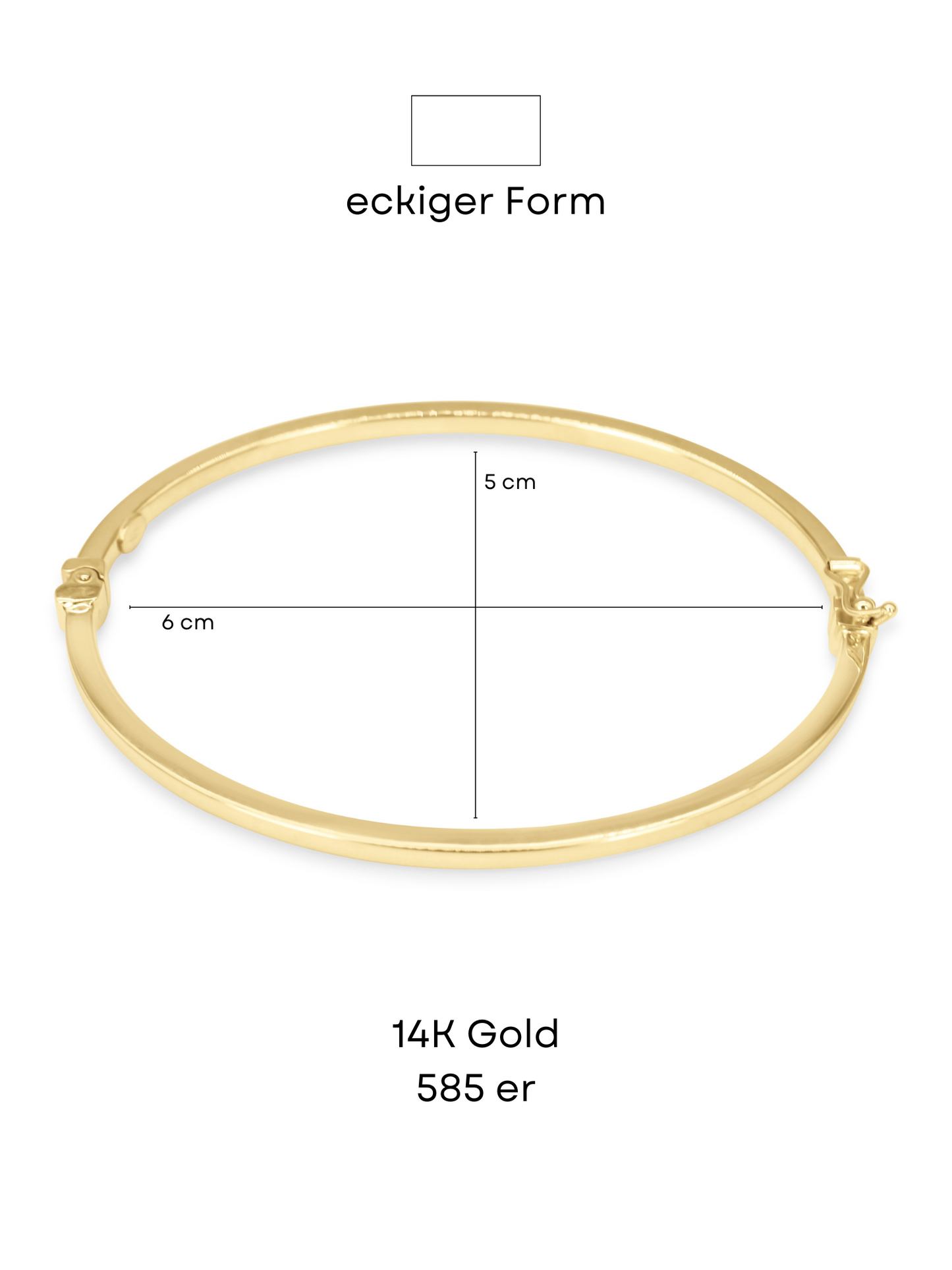 Klemme Eckiger 585er Gold Armband