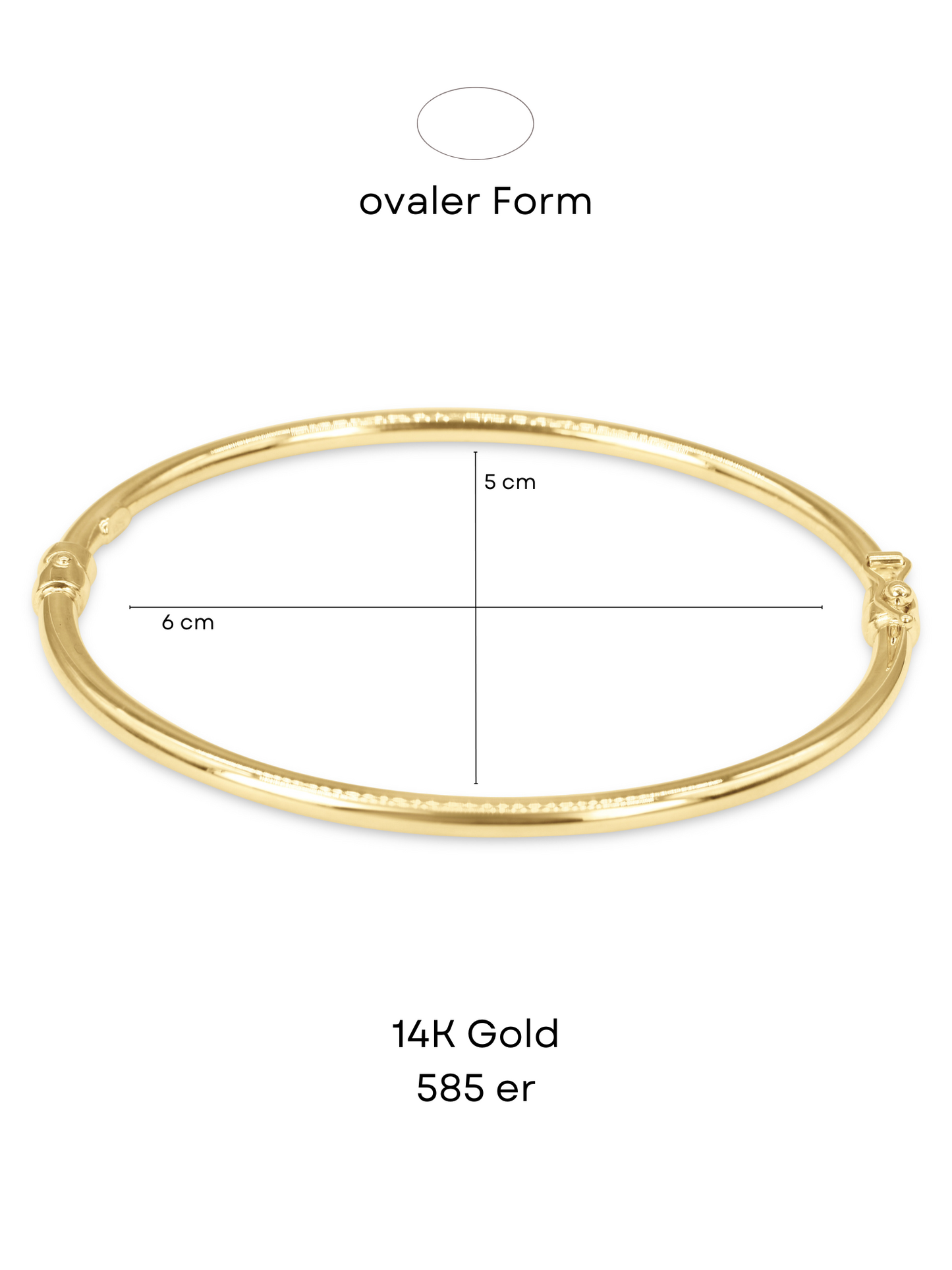 Klemme Ovaler 585er Gold Armband