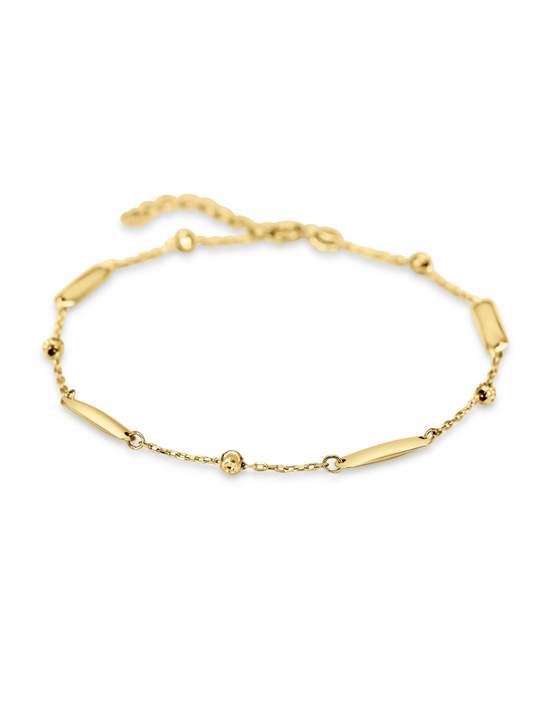 Pera 585er Gold Armband  mit Kugel- und Stabdetails